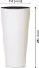 A white cylindrical planter with a black rim, shown with dimensions indicated. Náhled obrázku produktu