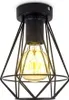 B.K.Licht Deckenleuchte Vintage Draht Schwarz Ø16,5cm max. Produktbild-Vorschau 1