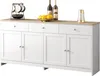 Sweiko Sideboard mit weißer Holzmaserung, vier Türen, mit Produktbild-Vorschau 3
