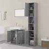 vidaXL 3-tlg. Badmöbel-Set Grau Sonoma Holzwerkstoff Produktbild-Vorschau 3