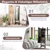 COSTWAY Armoire à bijoux à inclinaison réglable, étagère à Voir les images du produit 4