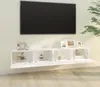 vidaXL Armoires murales TV 2 pcs. Blanc 100x30x30 cm Bois Voir les images du produit 9