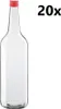 Lahev na ALKOHOL 1000 ml čirá 20 ks VČETNĚ ČERVENÝCH VÍČEK, Náhled obrázku produktu 1