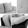 A collage of close-up shots of a gray sofa with black accents. Náhľad obrázku produktu