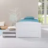 Bett mit Stauraum JESSY aus massiver Kiefer weiß, schönes Produktbild-Vorschau 6