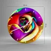 Wanduhr - Rund - Glasuhr - Blume Farbe Rose - 40x40cm - Produktbild-Vorschau 3