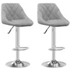 vidaXL Barhocker 2 Stk. Hellgrau Samt -  Barhocker Produktbild-Vorschau 3