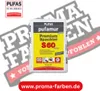 A bag of PUFAS pufamur Premium Spachtel S60 easy is shown with promotional text and graphics in the background. Produktbild-Vorschau