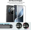 A marketing image showing a screen protector for a smartphone, highlighting its 3D round edges and comparing its fit to other products. Anteprima dell’immagine prodotto