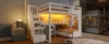 Sweiko Lit mezzanine 140x200 avec bureau et étagères, deux Voir les images du produit 14
