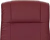 A close-up view of the top portion of a red leather chair. Produktbild-Vorschau