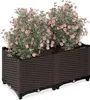 Relaxdays Pflanzkübel, Rattan-Optik, HBT: 38x80x40 cm, Produktbild-Vorschau 1