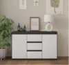 Komoda 120 Cm Antracyt / Biały Mat 3 Szuflady, 2 Drzwi, 2 Podgląd zdjęcia produktu 3