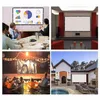 Collage of four scenes showing different uses of a projector screen. Produktbild-Vorschau