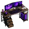 Schreibtisch 160x60x75cm Umkehrbarer PC Tisch, Bürotisch Produktbild-Vorschau 1