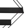 A close-up view of a black metal wall shelf with a geometric design. Anteprima dell’immagine prodotto