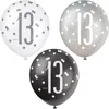 13. Geburtstag Deko schwarz silber Party Dekoration Set Produktbild-Vorschau 7