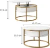 Vicco Couchtisch Marlo, 57 x 57 cm, Weiß/Gold Produktbild-Vorschau 6