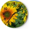 Wanduhr - Rund - Glasuhr - Wolken Sonnenblumen Plantagen - Produktbild-Vorschau 1