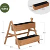 WOLTU Hochbeet mit 2 Blumenkästen, Holz Blumentreppe, mit Produktbild-Vorschau 3