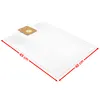 A white vacuum cleaner bag with dimensions indicated by red lines and text. Produktbild-Vorschau