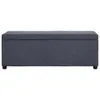 A front view of a dark gray storage ottoman on a white background. Produktbild-Vorschau