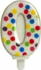 Bunte Konfetti Zahlenkerze Nummer 0 (6,5cm) Produktbild-Vorschau 1