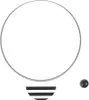 A smoke detector with a black ball and black stripes at the bottom, on a white background. Produktbild-Vorschau