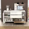 Merax Buffet brillant 130x40x70 cm en blanc & aspect bois, Voir les images du produit 5
