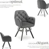 Fauteuil pivotant en velours Lucia, rembourré - gris Voir les images du produit 3