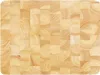 A close-up, top-down view of a wooden cutting board made of end-grain wood blocks. Anteprima dell’immagine prodotto