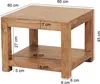 FineBuy Couchtisch Akazie Massivholz 60x60 cm Quadratischer Produktbild-Vorschau 6