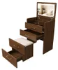 3-in-1 Schminktisch mit offenem Spiegel Glasplatte Walnut Produktbild-Vorschau 15