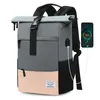 Cityrucksack Freizeitrucksack Groß Damen lässiger Rolltop Produktbild-Vorschau 1