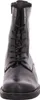 A front view of a black leather boot with laces. Produktbild-Vorschau