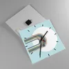 Wanduhr - Quadrat - Glasuhr - Formen Rad Linien - 40x40cm - Produktbild-Vorschau 2