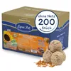 A box of bird food with some bird food balls in front of it. Produktbild-Vorschau