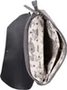 An open gray backpack with a floral patterned interior. Produktbild-Vorschau