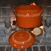 9 L dekorowany garnek do gotowania z terakoty - D 25.5 cm Podgląd zdjęcia produktu 4