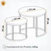 FORTENA  Couchtisch Set 2er Rund, Eiche Optik/Schwarz, Produktbild-Vorschau 2