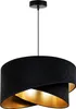 A black pendant lamp with a gold interior hanging from a black cord. Anteprima dell’immagine prodotto