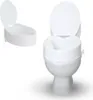 A white toilet seat riser with a lid is shown on a white background. A second, separate toilet seat riser is shown in the upper left corner. Anteprima dell’immagine prodotto
