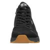 A front view of a black men's boot with a brown sole. Produktbild-Vorschau