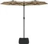 vidaXL Doppel-Sonnenschirm mit LED-Leuchten Taupe 316x145 Produktbild-Vorschau 4