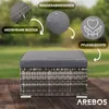 Sgabello da giardino in rattan AREBOS grigio | Cuscino Anteprima dell’immagine prodotto 4