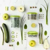 A flat lay of food items and food storage containers on a marble surface. Náhľad obrázku produktu