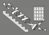 Diagram showing air flow down stairs and around a vacuum cleaner head. Produktbild-Vorschau