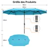 Puluomis Sonnenschirm 400 x 200 x238cm UPF 50+ mit Kurbel Produktbild-Vorschau 4
