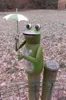 Zaunfigur Zaunhocker Gartendeko witziger frecher Frosch m. Produktbild-Vorschau 1
