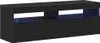 A black TV stand with blue LED lighting. Náhľad obrázku produktu